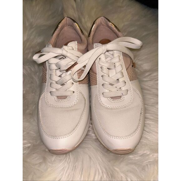 Michael Kors Shoes - Michael Kors Womens Allie Trainer Pink Leather Lace-Up Sneaker Shoes Size 6